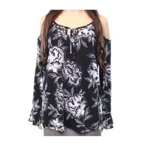 SALE! Black and White Floral Blouse 11% off!
